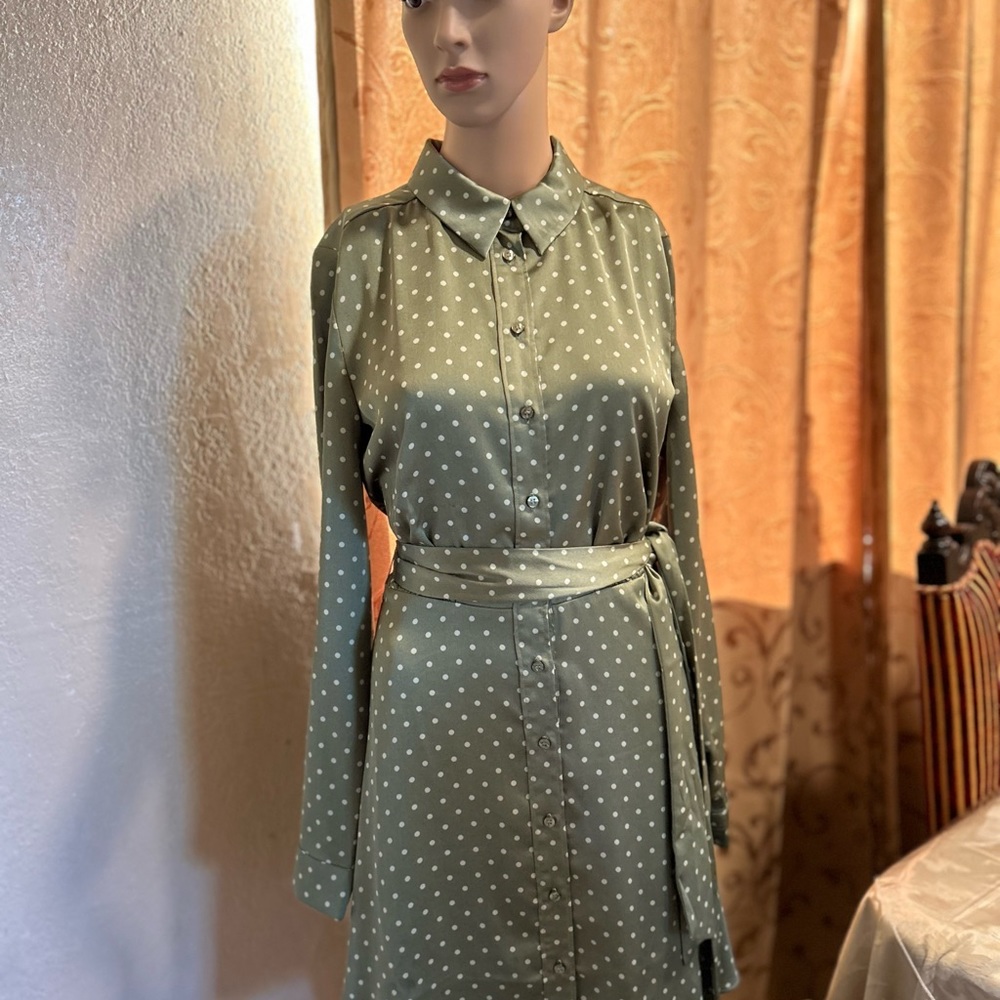 Guess by Marciano, Women’s Polka Dot, Tie Front Shirt Dress, NWT, US Size S